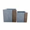 KANTE 16 in. and 12 in. Tall Timber Ridge Lightweight Concrete Modern Square Outdoor Planter Set -Vigoro Shop timber ridge kante plant pots rf0217bc c80811 64 1000