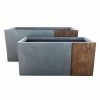 KANTE 31 in. and 23 in. Long Timber Ridge Lightweight Concrete Modern Rectangle Outdoor Planter Set -Vigoro Shop timber ridge kante plant pots rf0219ab c80811 64 1000