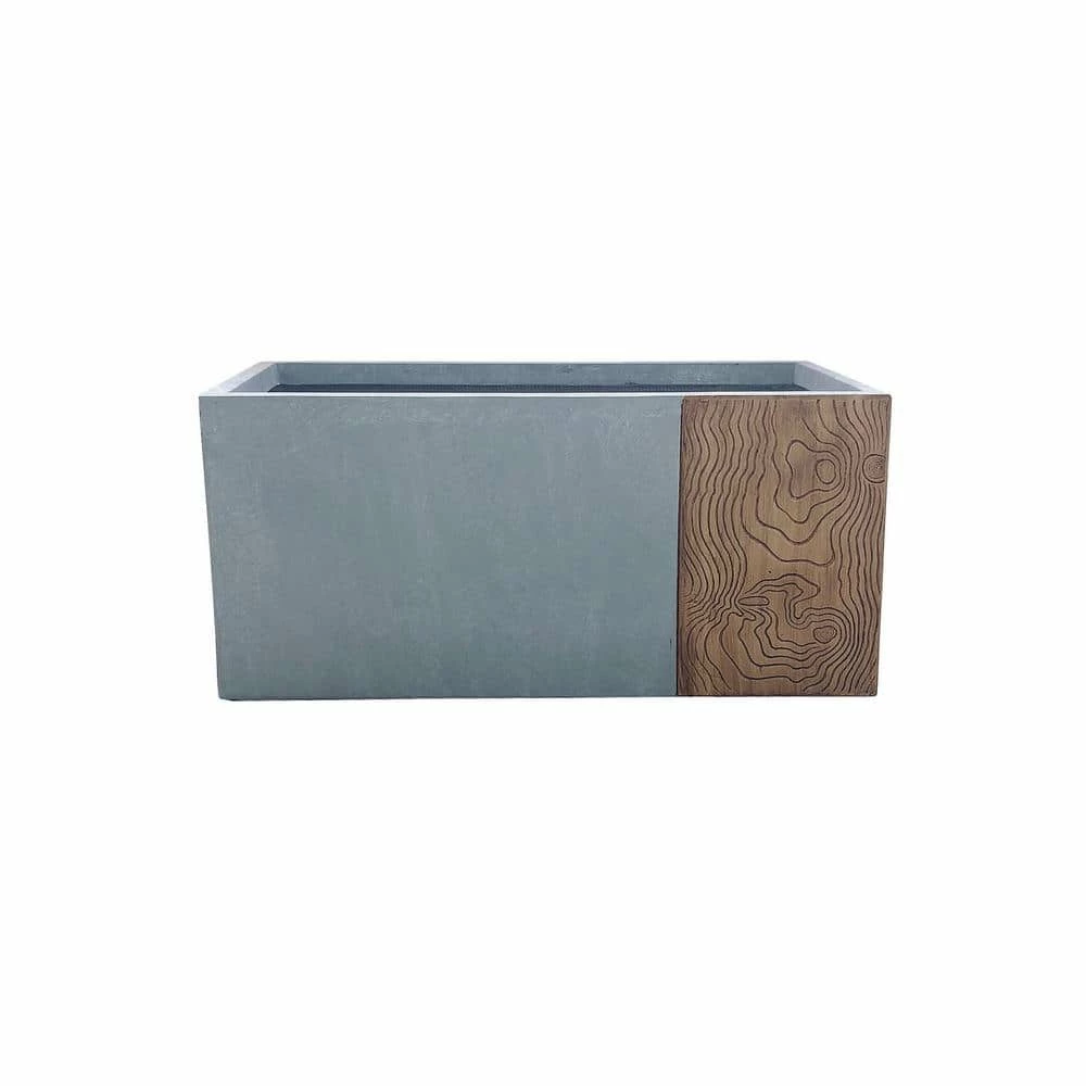 KANTE 31 in. L Timber Ridge Lightweight Concrete Modern Rectangle Outdoor Planter 3 KANTE 31 in. L Timber Ridge Lightweight Concrete Modern Rectangle Outdoor Planter