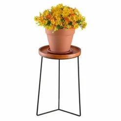 Vigoro 19 in. Triangle Base Wood Top Plant Stand 12 Vigoro 19 in. Triangle Base Wood Top Plant Stand -Vigoro Shop vigoro plant stands 710174810 44 1000