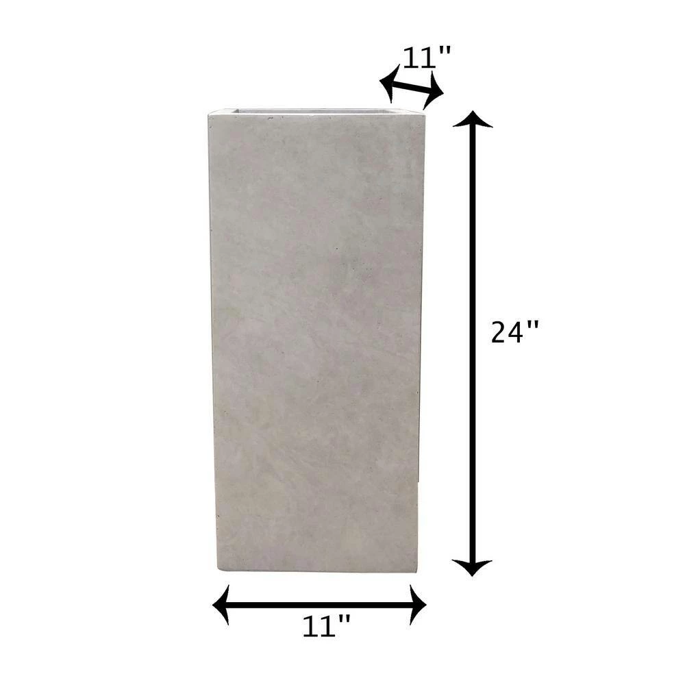 KANTE 24 in. H Square Weathered Concrete/Fiberglass Indoor Outdoor Modern Tall Seamless Planter 9 KANTE 24 in. H Square Weathered Concrete/Fiberglass Indoor Outdoor Modern Tall Seamless Planter - Image 7