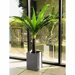 KANTE 19 in. H Square Weathered Concrete/Fiberglass Indoor Outdoor Modern Seamless Planter -Vigoro Shop weathered concrete kante plant pots osf0007c c80021 2 44 1000