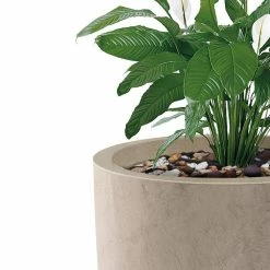 KANTE 22.4", 20.4" and 18.1"H Round Weathered Finish Concrete Planters Set of 3, Outdoor Indoor w/Drainage Hole & Rubber Plug -Vigoro Shop weathered concrete kante plant pots rc0153bcd c80021 2 4f 1000