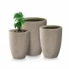 KANTE 22.4", 20.4" and 18.1"H Round Weathered Finish Concrete Planters Set of 3, Outdoor Indoor w/Drainage Hole & Rubber Plug -Vigoro Shop weathered concrete kante plant pots rc0153bcd c80021 2 64 1000