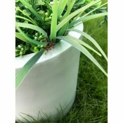 KANTE 12.9 in. Dia, Pure White Lightweight Concrete Modern Cylinder Outdoor Planter -Vigoro Shop white kante plant pots rc0119b c80011 1f 1000