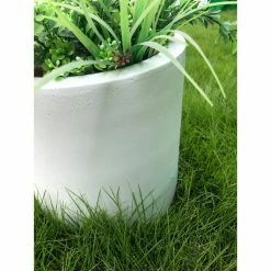 KANTE 12.9 in. Dia, Pure White Lightweight Concrete Modern Cylinder Outdoor Planter -Vigoro Shop white kante plant pots rc0119b c80011 fa 1000