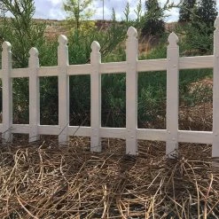 Vigoro 12 in. H White Classic Picket Style Plastic Garden Fence -Vigoro Shop white plastic resin vigoro garden fencing 51502 44 1000