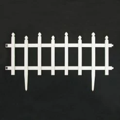 Vigoro 12 in. H White Classic Picket Style Plastic Garden Fence -Vigoro Shop white plastic resin vigoro garden fencing 51502 4f 1000