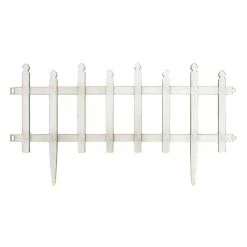 Vigoro 12 in. H White Classic Picket Style Plastic Garden Fence