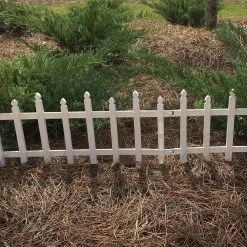 Vigoro 12 in. H White Classic Picket Style Plastic Garden Fence -Vigoro Shop white plastic resin vigoro garden fencing 51502 c3 1000