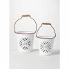 SULLIVANS White Joy Snowflake Metal Bucket (Set of 2) -Vigoro Shop white sullivans plant pots met1751 64 1000