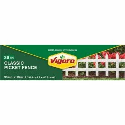 Vigoro 36 in. Wood Picket Garden Fence -Vigoro Shop white vigoro garden fencing rc 74w 1f 1000