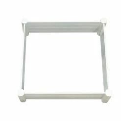 Vigoro 4 ft. x 4 ft. x 15 in. White Vinyl Raised Garden Bed -Vigoro Shop white vigoro raised planter boxes 26001v 76 1000