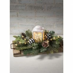 SULLIVANS 8.75 in. Snowflake Lantern with LED Pillar Candle -Vigoro Shop whites sullivans outdoor lanterns sea44233ln 44 1000