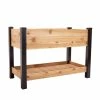 Vigoro 2 ft. x 4 ft. Elevated Cedar Garden Bed with Shelf (Vinyl Legs) -Vigoro Shop wood vigoro raised planter boxes 445190 64 1000
